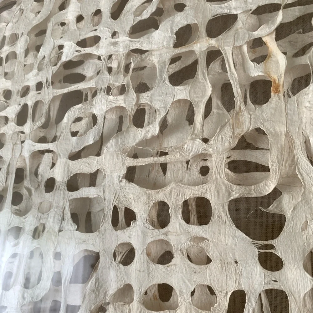 MCM‎ Organic Modern Wall Art in Paper and Muslin in a Shadowbox Frame linen